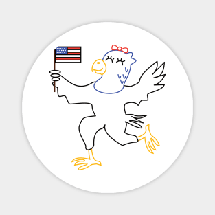 Cute Patriotic Eagle Magnet